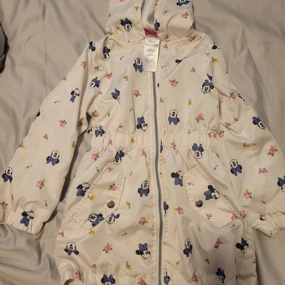 Playful Cartoon Print Hooded Jacket